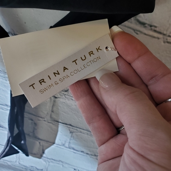 TRINA Turk Black Bikini Top sz 0 NWT - Picture 5 of 8